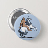 Badge Rond 5 Cm Bigfoot montant une licorne (Devant & derrière)