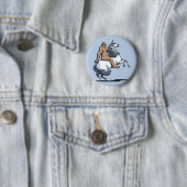 Badge Rond 5 Cm Bigfoot montant une licorne (En situation)