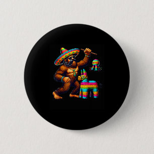 Badge Rond 5 Cm Bigfoot Pinata Cinco De Mayo Mexicain Sasquatch En