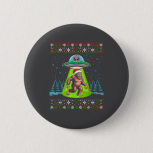 Badge Rond 5 Cm Bigfoot Santa Ufo Sasquatch Drôle Noël Moche S