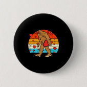 Badge Rond 5 Cm Bigfoot Sasquatch Retro Heart Funny Valentines Day (Devant)