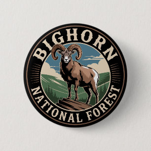 Badge Rond 5 Cm Bighorn National Forest Bighorn Sheep