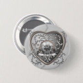 Badge Rond 5 Cm Bijou d'argent personnalisé Coeur de fée (Devant & derrière)