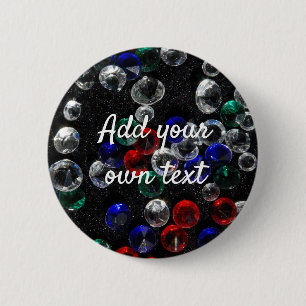 Badge Rond 5 Cm Bijoux Éparpillés et Pierres Précieuses Personnali