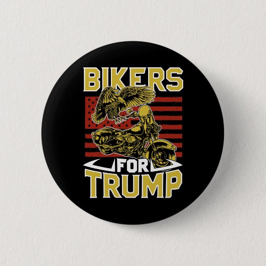 Badge Rond 5 Cm Bikers For Pro Trump Rule Motorcycle Rider (Devant)