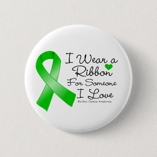 Badge Rond 5 Cm Bile Duct Cancer Ruban Quelqu'un que j'aime