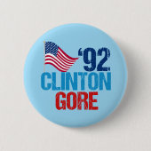 Badge Rond 5 Cm Bill Clinton Al Gore 1992 (Devant)