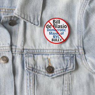 Badge Rond 5 Cm Bill de Blasio Maire Démocrate de NYC ou Modifier
