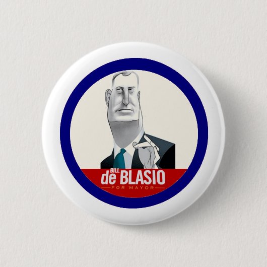 Badge Rond 5 Cm Bill De Blasio NYC maire 2013 (Devant)