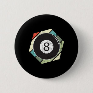 Badge Rond 5 Cm Billard 8 Ball Retro Love Pour Le Billard Sport