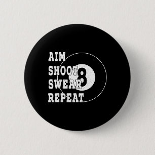 Badge Rond 5 Cm Billard Billard 8 Huit Ball Retro Snooker Table