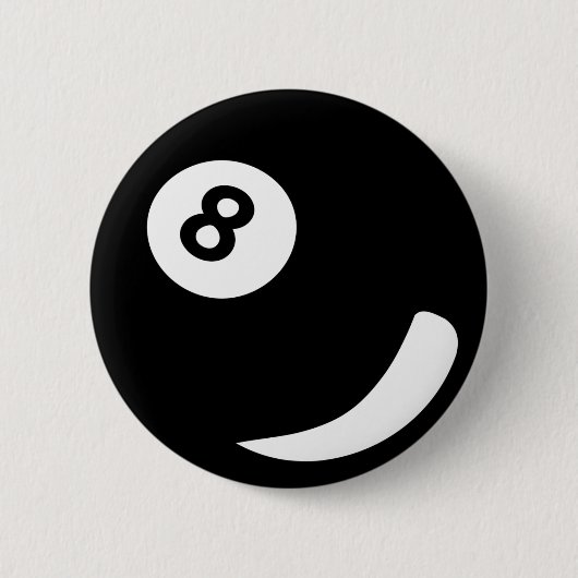 Badge Rond 5 Cm Billard noir de 8 billards de billard (Devant)