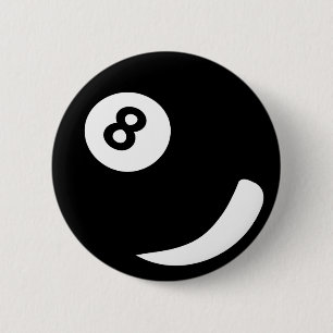 Badge Rond 5 Cm Billard noir de 8 billards de billard