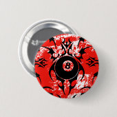 Badge Rond 5 Cm billard. tribal. (Devant & derrière)