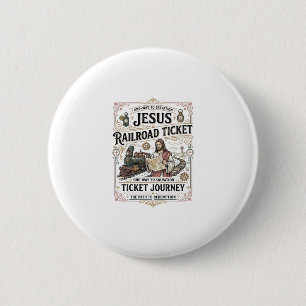 Badge Rond 5 Cm Billet de train Jésus Voyage Billet de train Jésus