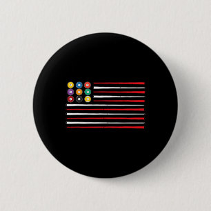 Badge Rond 5 Cm Billiard American Flag Cue Pool Billard Joueur G