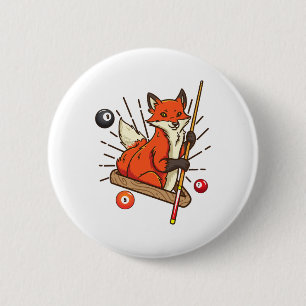 Badge Rond 5 Cm Billiard Fox Hustler Pool Shirts Girls Snooker Gif