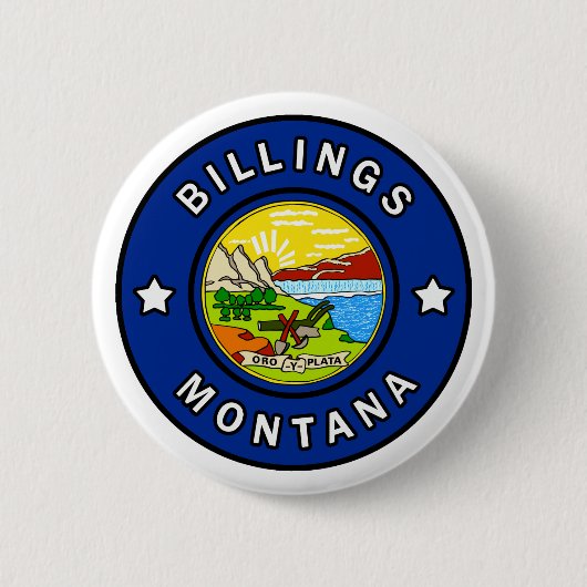 Badge Rond 5 Cm Billings Montana (Devant)
