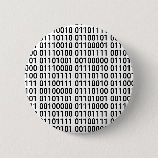 Badge Rond 5 Cm Binaire : J'aime programmer (Devant)