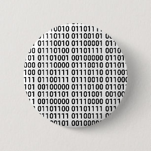 Badge Rond 5 Cm Binaire : J'aime programmer