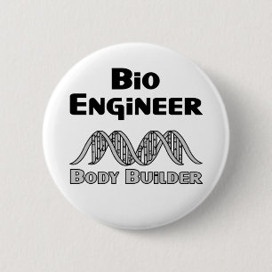 Badge Rond 5 Cm Bio Ingénieur Body Builder Ornament céramique