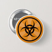 Badge Rond 5 Cm Bio-Risque - orange (Devant & derrière)