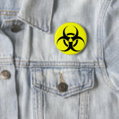 Badge Rond 5 Cm Bio risque ou jaune de avertissement de symbole de (En situation)