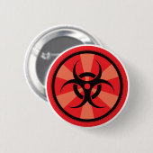 Badge Rond 5 Cm Bio-Risque - rouge (Devant & derrière)