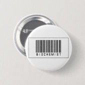 Badge Rond 5 Cm Biochimiste de code barres (Devant & derrière)