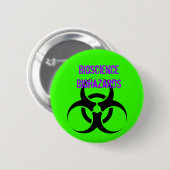 Badge Rond 5 Cm Biohazard, Biohazards de biosciences (Devant & derrière)