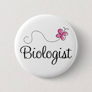 Badge Rond 5 Cm Biologiste mignon rose