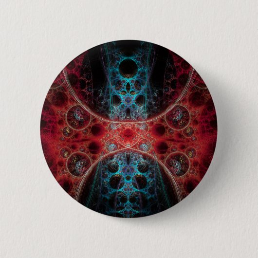 Badge Rond 5 Cm Biomechanica 1 Conception fractale (Devant)