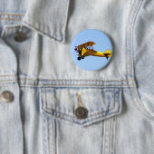 Badge Rond 5 Cm Biplan jaune (En situation)