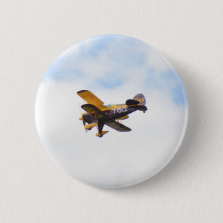Badge Rond 5 Cm Biplan voltigeant en vol