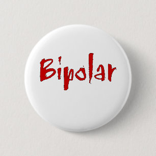 Badge Rond 5 Cm Bipolaire rouge