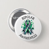 Badge Rond 5 Cm Bipolar Awareness Ribbon (Devant & derrière)