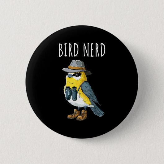 Badge Rond 5 Cm Bird Nerd Funny Bird Watching Birding Bird Lover W (Devant)