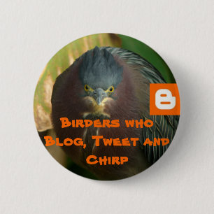 Badge Rond 5 Cm Birders qui blog, bip et gazouillement