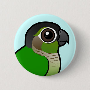 Badge Rond 5 Cm Birdorable Conure Vert-cheeked