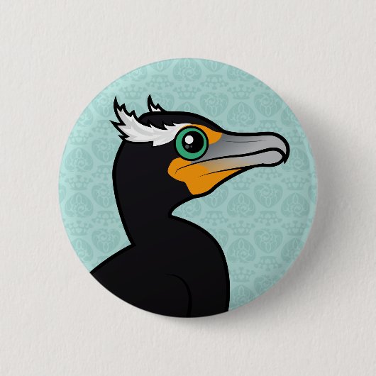 Badge Rond 5 Cm Birdorable Cormorant Double-crêté (Devant)