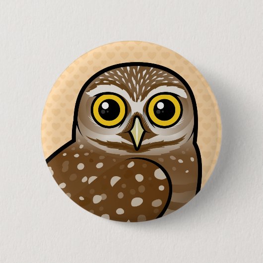Badge Rond 5 Cm Birdorable creusant le hibou (Devant)