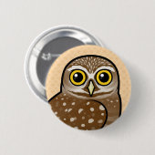 Badge Rond 5 Cm Birdorable creusant le hibou (Devant & derrière)