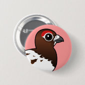 Badge Rond 5 Cm Birdorable Willow Ptarmigan, homme d'été (Devant & derrière)
