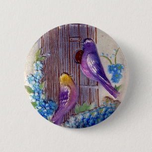 Badge Rond 5 Cm Birds andBird House Birthday