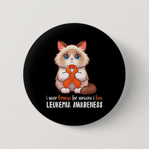 Badge Rond 5 Cm Birman Je Porte Orange Pour Quelqu'un Que J'aime L