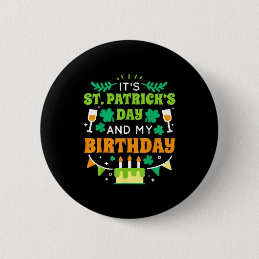 Badge Rond 5 Cm Birthday Funny Born On St Patricks Day 2020  (Devant)