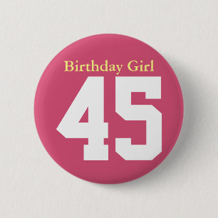 Badge Rond 5 Cm Birthday Girl 45