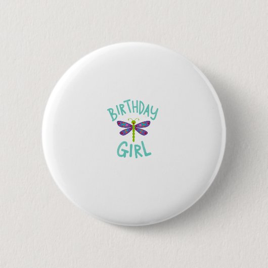 Badge Rond 5 Cm Birthday girl shirt Dragonfly birthday party tee s (Devant)