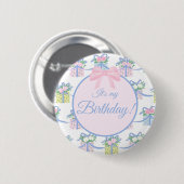 Badge Rond 5 Cm Birthday Pin - Every Day is a Gift Inspired TBBC (Devant & derrière)