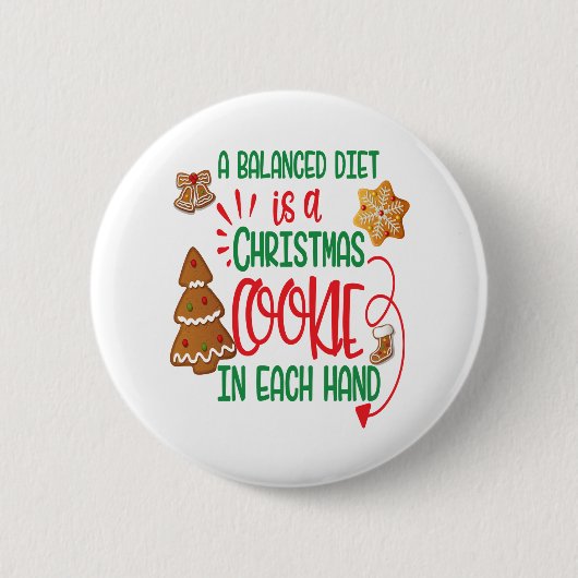 Badge Rond 5 Cm Biscuit de Noël dans chaque main (Devant)